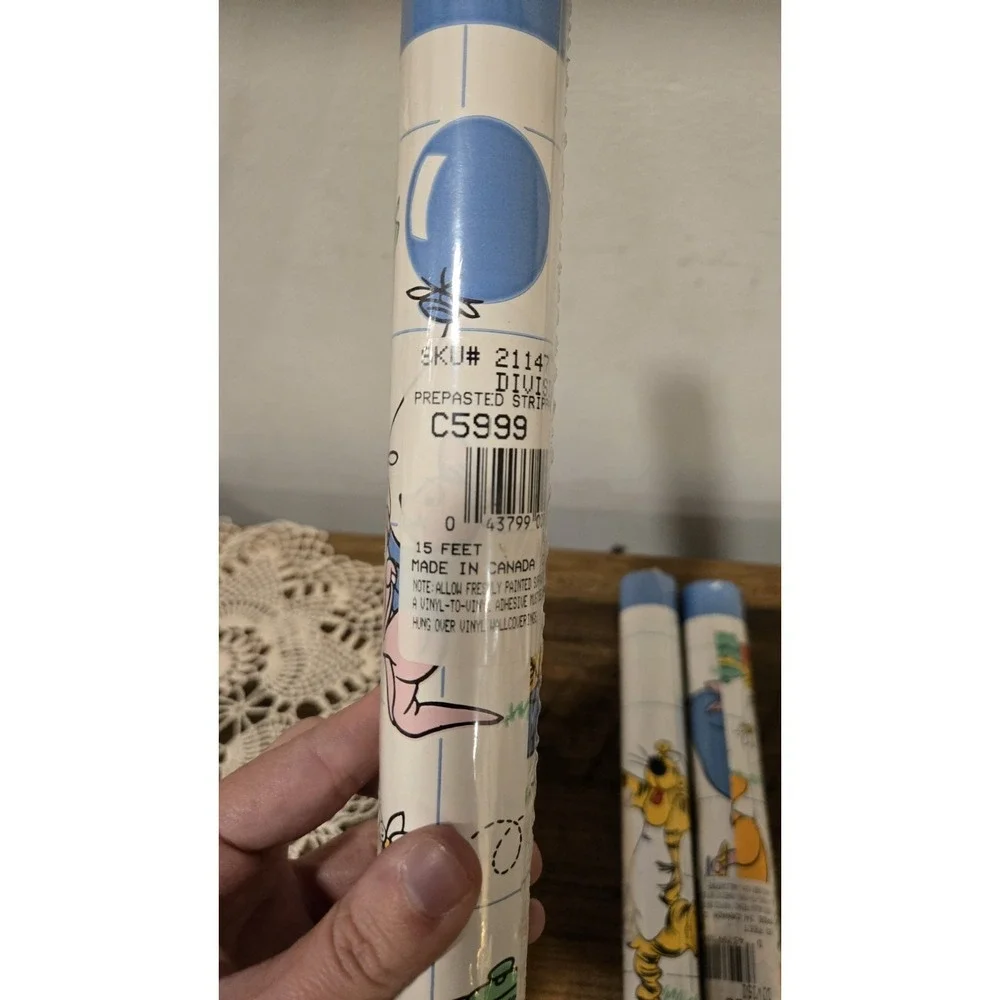 Vintage Winnie the Pooh Wallpaper Border Rolls (3 Sealed) Disney Nursery Decor